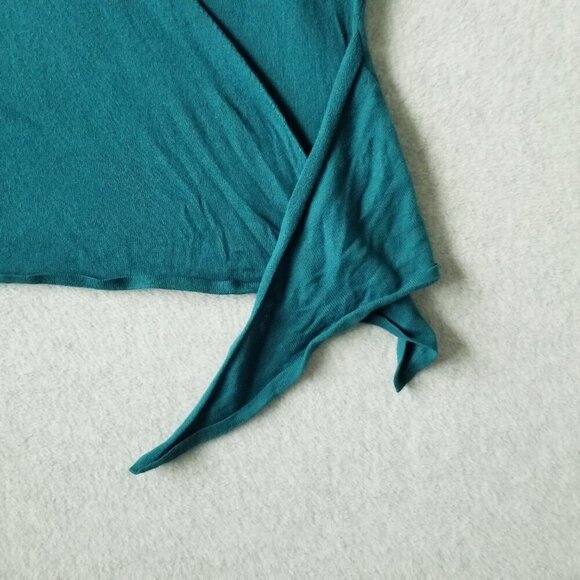 J Jill Womens Large Faux Wrap Tie Front Knit Top Blue Green Soft Lightweight - Picture 6 of 10